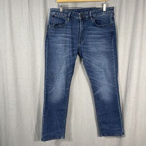 Bonobos Jeans Men 34x30 Blue Slim Stretch Preppy Whiskering Chore‎ Rancher Barn